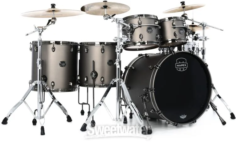  Mapex Saturn Evolution Workhorse 5-piece Shell Pack - Maple & Walnut - Gun Metal Grey