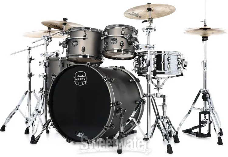  Mapex Saturn Evolution Workhorse 5-piece Shell Pack - Maple & Walnut - Gun Metal Grey