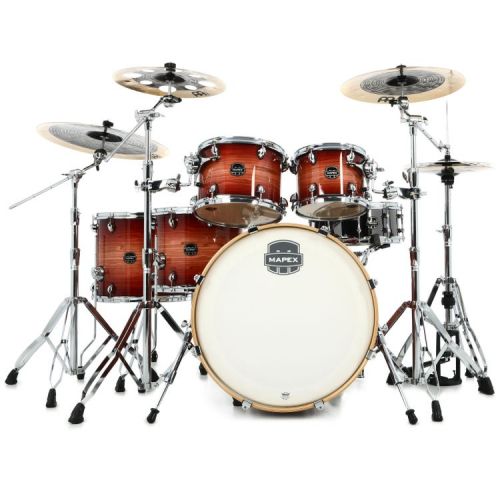  Mapex Armory 6-piece Studioease Fast Tom Shell Pack and 5-piece Venus 400 Series Hardware Pack - Redwood Burst