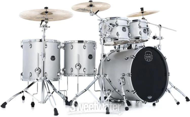  Mapex Saturn Evolution Workhorse 5-piece Shell Pack - Birch & Walnut - Iridium Silver