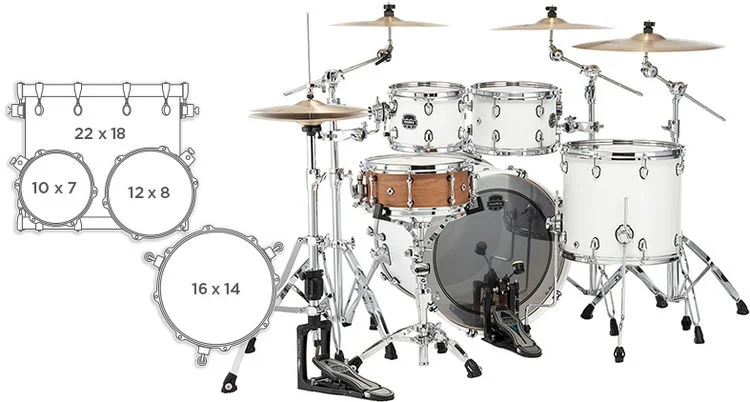  Mapex Saturn 4-piece Rock Shell Pack - Satin White