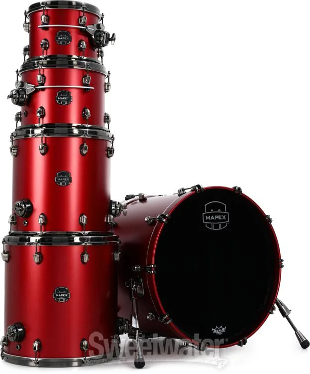  Mapex Saturn Evolution Workhorse 5-piece Shell Pack - Maple & Walnut - Tuscan Red