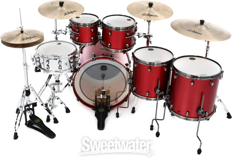  Mapex Saturn Evolution Workhorse 5-piece Shell Pack - Maple & Walnut - Tuscan Red