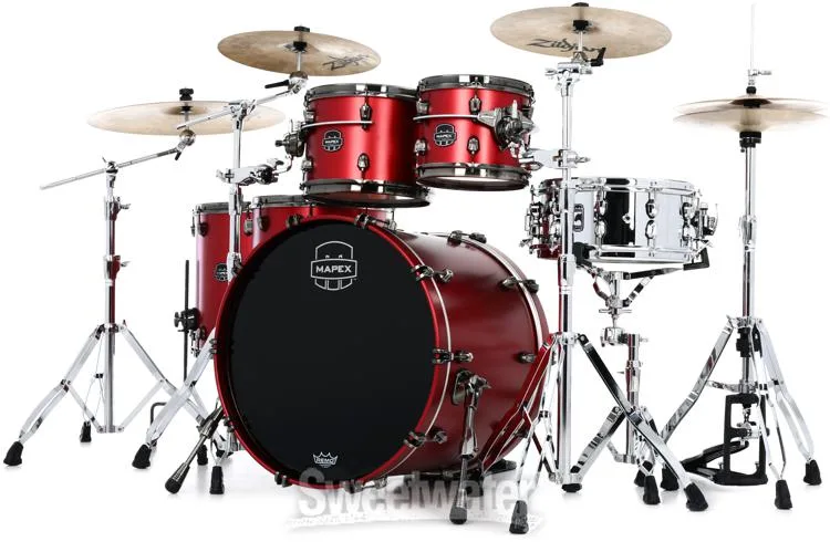  Mapex Saturn Evolution Workhorse 5-piece Shell Pack - Maple & Walnut - Tuscan Red