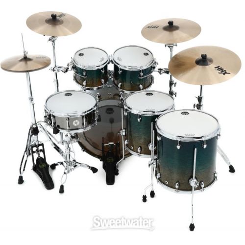  Mapex Saturn Evolution Workhorse 5-piece Shell Pack - Maple & Walnut, Exotic Aegean Fade