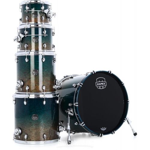  Mapex Saturn Evolution Workhorse 5-piece Shell Pack - Maple & Walnut, Exotic Aegean Fade