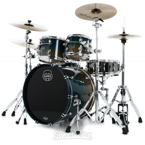  Mapex Saturn Evolution Workhorse 5-piece Shell Pack - Maple & Walnut, Exotic Aegean Fade