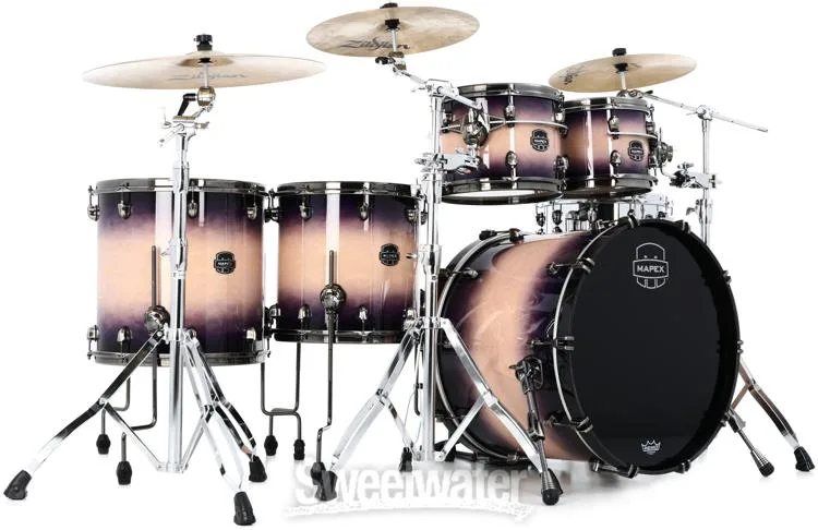  Mapex Saturn Evolution Workhorse 5-piece Shell Pack - Maple & Walnut - Exotic Violet Burst