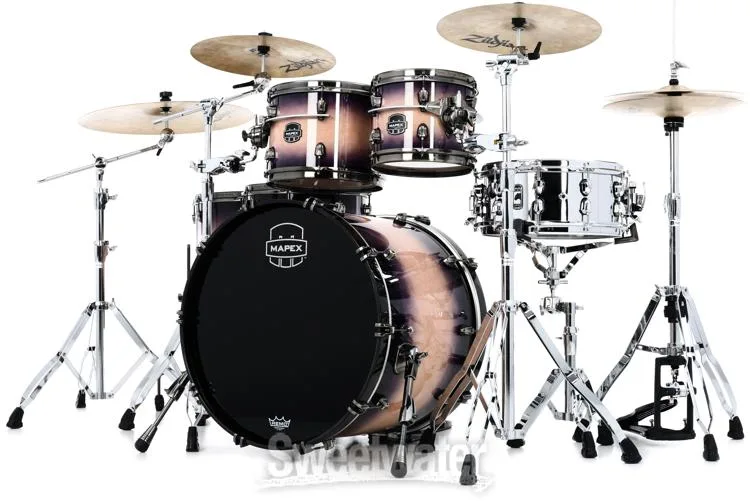  Mapex Saturn Evolution Workhorse 5-piece Shell Pack - Maple & Walnut - Exotic Violet Burst