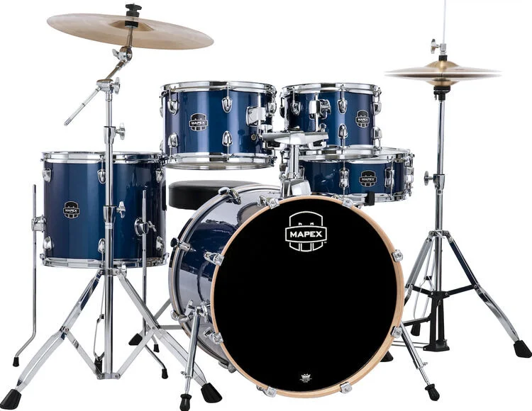  Mapex Venus 5-piece Fusion Complete Drum Set - Blue Sky Sparkle