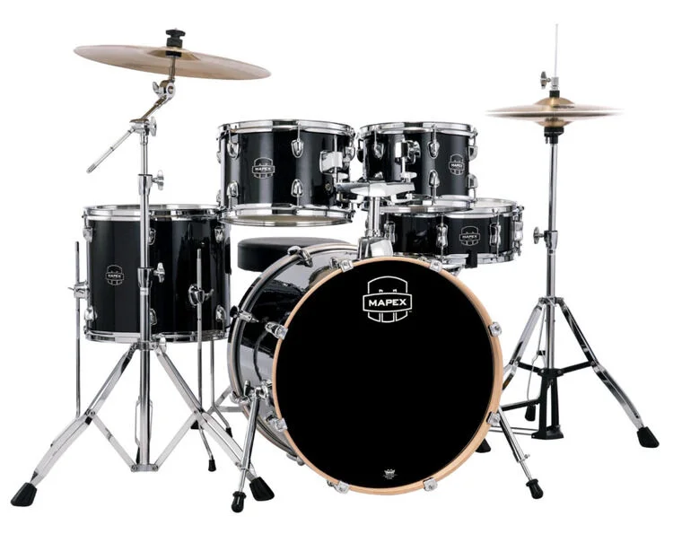  Mapex Venus 5-piece Fusion Complete Drum Set - Black Galaxy Sparkle