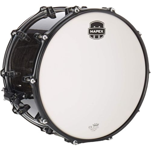  [아마존베스트]MAPEX MPML4800BMB MPX Series Maple Snare Drum 14 x 8, Transparent Black Finish