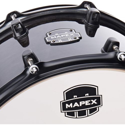  [아마존베스트]MAPEX MPML4800BMB MPX Series Maple Snare Drum 14 x 8, Transparent Black Finish