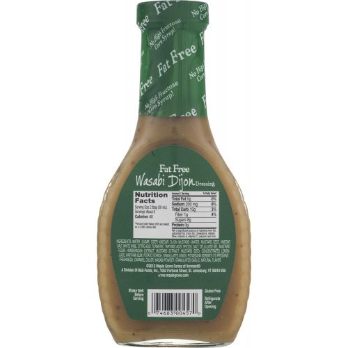  Maple Grove Farms Fat Free Salad Dressing, Wasabi Dijon, 8 Ounce (Pack of 12)