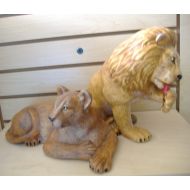 MapleHillCeramics African Lion Statue outdoor yard statue Babolonian Lion King of the jungle gifts for her Christian Lion Decor Jesus Lion of Judea