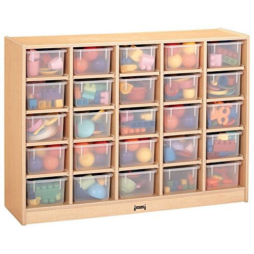  MapleWave 04260JC011 25 Cubbie-Tray Mobile Storage with Clear Trays