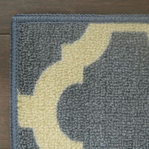  Maples Rugs Runner Rug - Eliza 2 x 6 Non Skid Hallway Entry Rugs Runners [Made in USA] for Kitchen and Entryway, Blue