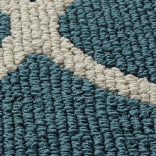  Maples Rugs Kitchen Rug Set - Rebecca [3pc Set] Non Kid Accent Throw Rugs Runner [Made in USA] for Entryway and Bedroom, Teal/Sand
