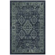 Maples Rugs Kitchen Rug - Georgina 2.5 x 4 Non Skid Small Accent Throw Rugs [Made in USA] for Entryway and Bedroom, 26 x 310, Navy Blue/Green
