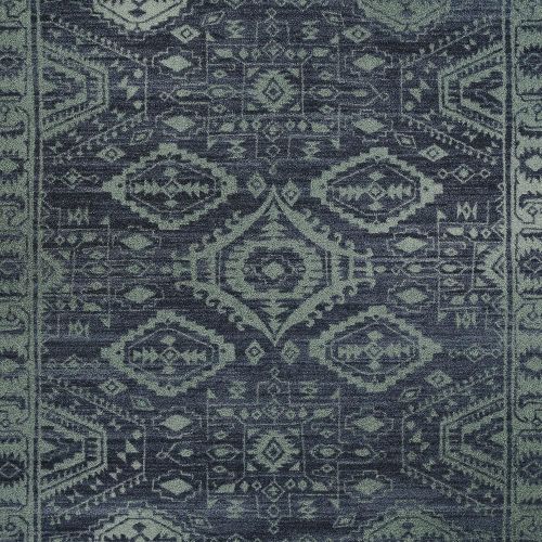  Maples Rugs Kitchen Rug - Georgina 2.5 x 4 Non Skid Small Accent Throw Rugs [Made in USA] for Entryway and Bedroom, 26 x 310, Navy Blue/Green