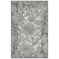 Maples Rugs Kitchen Rug - Adeline 26 x 310 Non Skid Washable Throw Rugs [Made in USA] for Entryway and Bedroom, Grey/Neutral