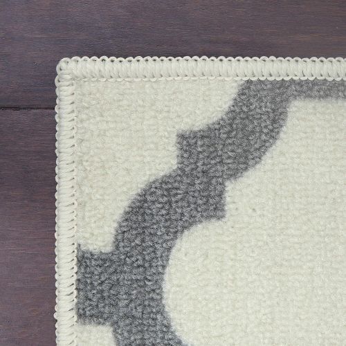  Maples Rugs Accent Rug - Eliza 26 x 310 Non Skid Hallway Entry Rugs Accents [Made in USA] for Kitchen and Entryway, Cream