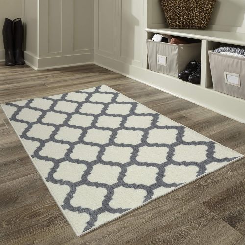  Maples Rugs Accent Rug - Eliza 26 x 310 Non Skid Hallway Entry Rugs Accents [Made in USA] for Kitchen and Entryway, Cream