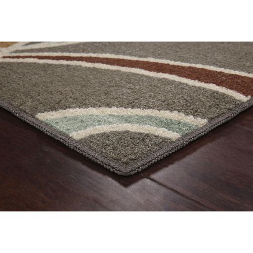  Maples Rugs Kitchen Rug - Circle 18 x 210 Non Skid Washable Throw Rugs [Made in USA] for Entryway and Bedroom, Grey Multi