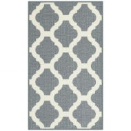 Maples Rugs Kitchen Rug - Eliza 18 x 210 Non Skid Washable Throw Rugs [Made in USA] for Entryway and Bedroom, Grey