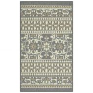 Maples Rugs Kitchen Rug - Zoe 18 x 210 Non Skid Washable Throw Rugs [Made in USA] for Entryway and Bedroom, Grey