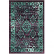 Maples Rugs Kitchen Rug - Georgina 2.5 x 4 Non Skid Small Accent Throw Rugs [Made in USA] for Entryway and Bedroom, 26 x 310, Wineberry/Teal