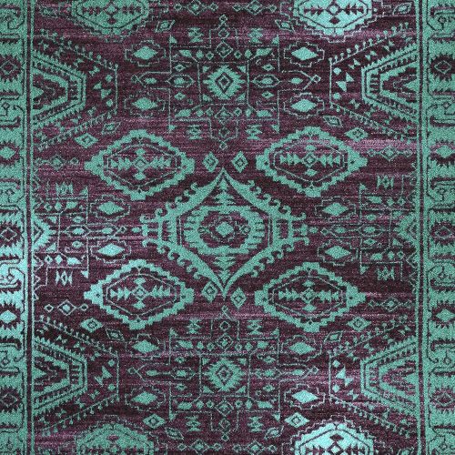  Maples Rugs Kitchen Rug - Georgina 2.5 x 4 Non Skid Small Accent Throw Rugs [Made in USA] for Entryway and Bedroom, 26 x 310, Wineberry/Teal