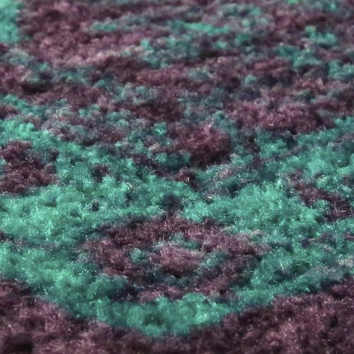  Maples Rugs Kitchen Rug - Georgina 18 x 210 Non Skid Small Accent Throw Rugs [Made in USA] for Entryway and Bedroom, Wineberry/Teal