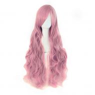 MapofBeauty 32 80cm Long Hair Spiral Curly Cosplay Costume Wig (Rouge Pink)