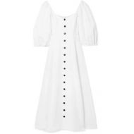 Mara Hoffman Mika Off-the-shoulder Tencel And Linen-blend Midi Dress - White