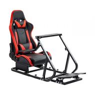 Marada G923 Racing Simulator Cockpit with Red Seat Compatible with Thrustmaster, Logitech,PXN, Fanatec Adjustable Mount Steering Wheel, Pedal, Handbrake Not Included