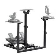 Marada Flight Racing Sim Cockpit Dual Mounting Platform Compatible with Logitech, PXN, Thrustmaster HOTAS Warthog, G29, G920, G923, X52 Adjustable Stand Wheel, Pedal, Throttle, Joystick Not Included