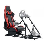 Marada Racing Cockpit with Red Seat (Cockpit 30) Adjustable & Foldable Compatible with Logitech G29, G920, G923, Thrustmaster T80, T150, Wheel, Pedals and Shifter Not Include