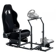 Marada Racing Simulator Cockpit Frame with Black Seat Compatible with Logitech/Thrustmaster/PXN G29 G923 G920 T500RS,Adjustable Wheel Stand,Not Included Shifter,Wheel & Pedals