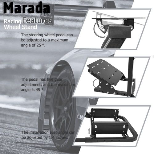  Marada Adjustable Racing Wheel Stand Frame with Gear Shifter Mount fit for Logitech G25 G27 G29 G920