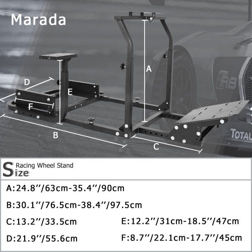  Marada Adjustable Racing Wheel Stand Frame with Gear Shifter Mount fit for Logitech G25 G27 G29 G920