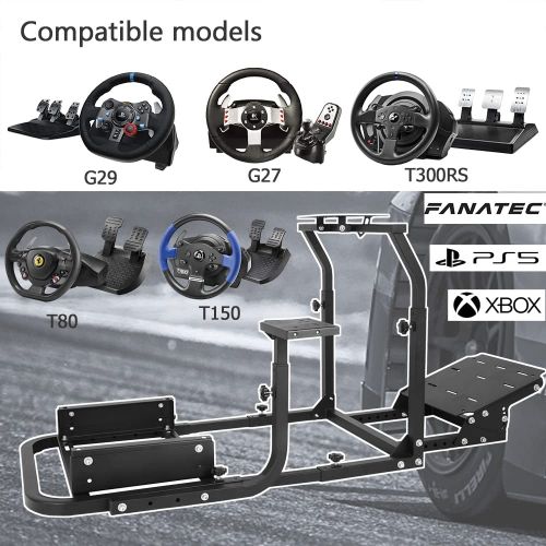  Marada Adjustable Racing Wheel Stand Frame with Gear Shifter Mount fit for Logitech G25 G27 G29 G920