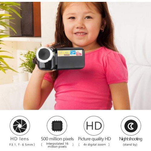  [아마존베스트]Maranon Video Camera Camcorder 2 Inch TFT LCD Sceen Vlogging Camera Recorder HD Digital 16X Zoom Camcorder with Micro USB for Children Gift (Black)