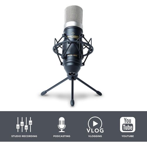 마란츠 Marantz Professional Marantz Pro MPM1000 - Studio Recording Condenser Microphone with Shockmount, Desktop Stand and Cable  Perfect for Podcasting and Voiceover Projects