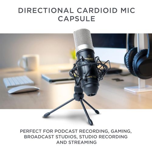 마란츠 Marantz Professional Marantz Pro MPM1000 - Studio Recording Condenser Microphone with Shockmount, Desktop Stand and Cable  Perfect for Podcasting and Voiceover Projects