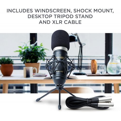 마란츠 Marantz Professional Marantz Pro MPM1000 - Studio Recording Condenser Microphone with Shockmount, Desktop Stand and Cable  Perfect for Podcasting and Voiceover Projects