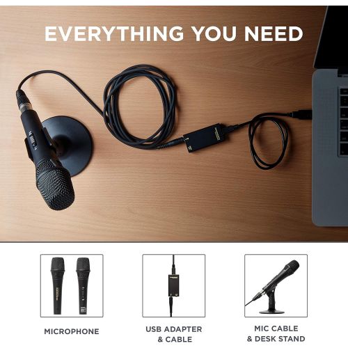 마란츠 [아마존베스트]Marantz Professional Marantz Pro M4U  USB Condenser Microphone With Audio Interface, Mic Cable and Desk Stand  For Podcast Projects, Streaming and Recording Instruments