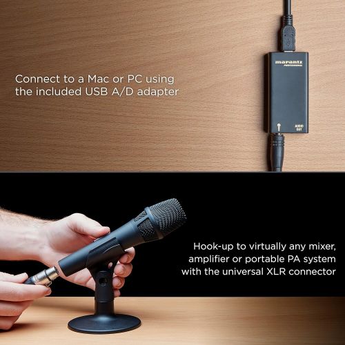 마란츠 [아마존베스트]Marantz Professional Marantz Pro M4U  USB Condenser Microphone With Audio Interface, Mic Cable and Desk Stand  For Podcast Projects, Streaming and Recording Instruments