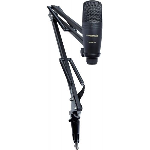 마란츠 [아마존베스트]Marantz Professional Marantz Pro Complete Podcast Kit - USB Condenser Studio Microphone, Audio Interface, Fully-Adjustable Broadcast Stand and USB Cable - Pod Pack 1
