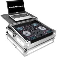 Marathon White Series Flight Case for Numark NV Serato DJ Controller with Laptop Shelf (White / Silver)